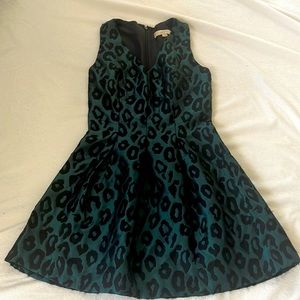 Green Leopard Print Dress